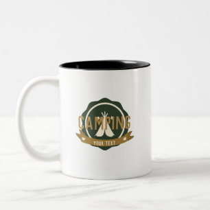 Tasse 2 Couleurs Bannière de tente de camping mignonne pour campeur