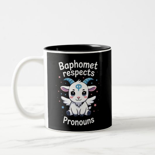 Tasse 2 Couleurs Baphomet transgenre Respecte Pronouns Trans Pride (Gauche)