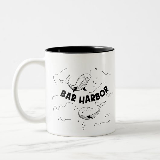 Tasse 2 Couleurs Bar Harbor Maine Whales (Gauche)