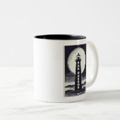 Tasse 2 Couleurs Bar Harbour Maine Lighthouse Moon (Devant droit)