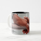 Tasse 2 Couleurs Barack & Michele Les mains d'Obama (Devant gauche)