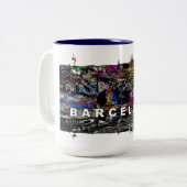Tasse 2 Couleurs Barcelone en graffiti (Devant gauche)