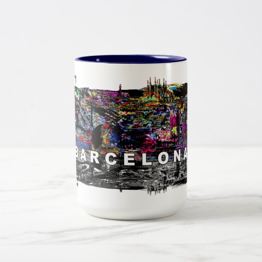 Tasse 2 Couleurs Barcelone en graffiti (Centre)