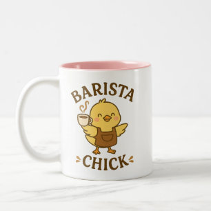 Tasse 2 Couleurs Barista Chick - Cute Coffee Lover Cadeau