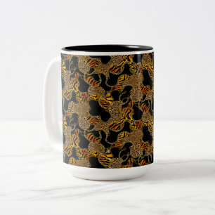 Tasse 2 Couleurs Barre de luxe baroque en or léopard pour la maison