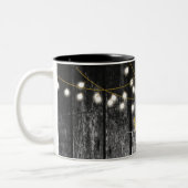 Tasse 2 Couleurs Barre Rustique Noir Bois Or Chaîne Lumière Monogra (Gauche)