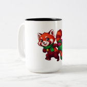 Tasse 2 Couleurs Bas de Noël Red Panda (Devant gauche)
