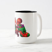 Tasse 2 Couleurs Bas de Noël Red Panda (Devant droit)