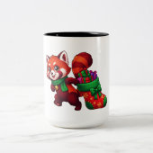 Tasse 2 Couleurs Bas de Noël Red Panda (Centre)