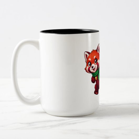 Tasse 2 Couleurs Bas de Noël Red Panda (Gauche)