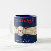 Tasse 2 Couleurs Baseball Love Dark Navy Mariage sportif (Devant gauche)