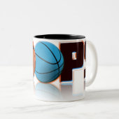 Tasse 2 Couleurs Basket-ball de cercles (Devant droit)