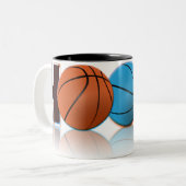 Tasse 2 Couleurs Basket-ball de cercles (Devant gauche)