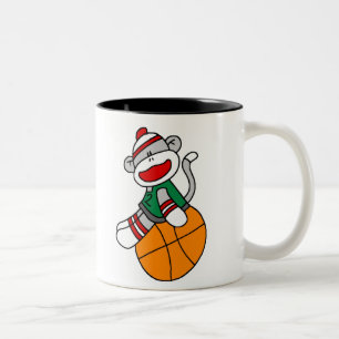 TASSE 2 COULEURS BASKET-BALL DE SINGE DE CHAUSSETTE