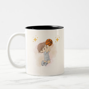 Tasse 2 Couleurs Basketball à l'aquarelle