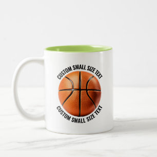 Tasse 2 Couleurs Basketball & Petits Textes VERT CITRON 325ml Perso