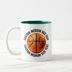 Tasse 2 Couleurs Basketball & Texte Moyen VERT CHASSEUR 325g Person