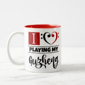 Tasse 2 Couleurs Basse Clef Coeur J'Aime Jouer Mon Guzheng (Gauche)