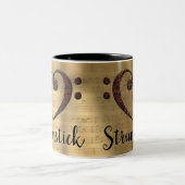 Tasse 2 Couleurs Basse double cuivre Clé Coeur Strumstick (Centre)