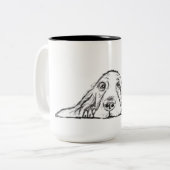 Tasse 2 Couleurs basset blanc (Devant gauche)
