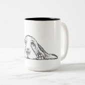 Tasse 2 Couleurs basset blanc (Devant droit)