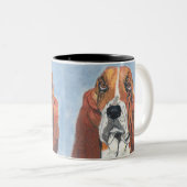 Tasse 2 Couleurs Basset Hound a nommé Watson une création manuelle (Devant droit)
