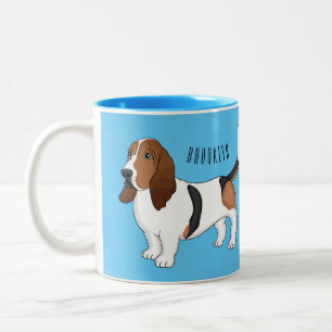Tasse 2 Couleurs Basset hound dessin de chien