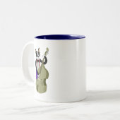 Tasse 2 Couleurs Bassiste droit de Boston Terrier (Devant gauche)