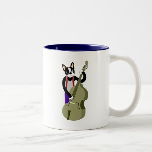 Tasse 2 Couleurs Bassiste droit de Boston Terrier (Droit)