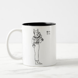 Tasse 2 Couleurs Bast Heiroglyphe Egypte Chat Goddess Bastet