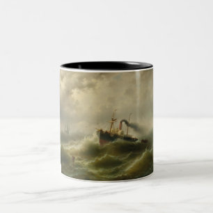 Tasse 2 Couleurs Bateau à vapeur dans une tempête sur la mer du Nor