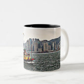 Tasse 2 Couleurs Bateau chinois Victoria Harbour Hong Kong (Devant droit)
