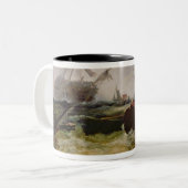 Tasse 2 Couleurs Bateau d'aviron allant à l'aide d'une guerre (Devant gauche)