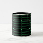 Tasse 2 Couleurs Bâtiment Rétro Blocs Mug, Vert foncé (Centre)