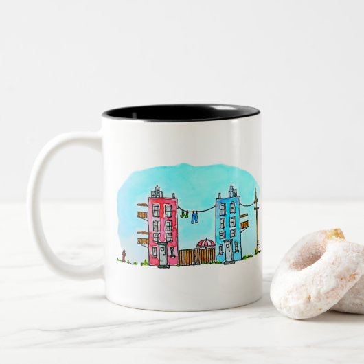 Tasse 2 Couleurs Bâtiments colorés (Avec donut)