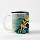 Tasse 2 Couleurs Batman Et Robin En Batcycle (Gauche)