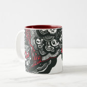 Tasse 2 Couleurs Batman Skulls/Doodle d'encre (Devant gauche)