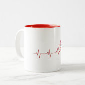 Tasse 2 Couleurs Battement de coeur de recyclage (Devant gauche)