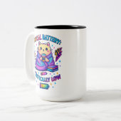 Tasse 2 Couleurs Batterie sociale Critique... (Devant gauche)