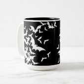 Tasse 2 Couleurs Battes blanches sur le noir (Devant gauche)