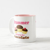 Tasse 2 Couleurs Batteur drôle de percussion (Devant gauche)