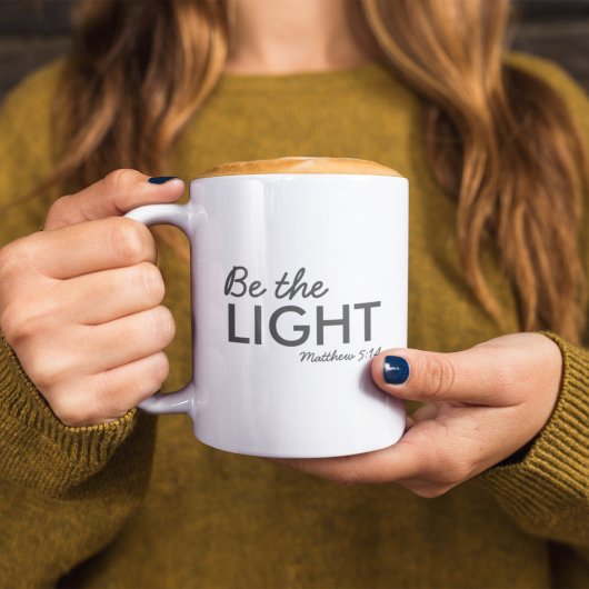 Tasse 2 Couleurs Be the Light | Matthew 5:14 Bible Verse Christian