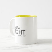 Tasse 2 Couleurs Be the Light | Matthew 5:14 Bible Verse Christian (Devant gauche)