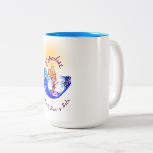 Tasse 2 Couleurs "Beach Babe Surfer" (Devant droit)