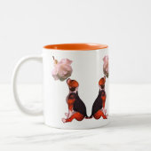 Tasse 2 Couleurs Beagle Chien blanc rose mignon Personnalisé (Gauche)