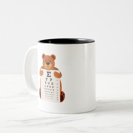 Tasse 2 Couleurs Bear eye chart (Devant gauche)