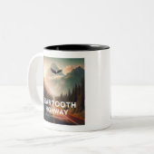 Tasse 2 Couleurs Beartooth Highway Montana Aigle Wyoming (Devant gauche)