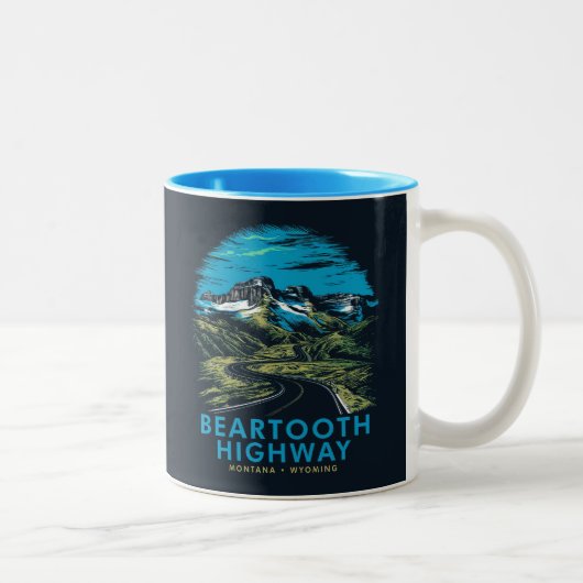 Tasse 2 Couleurs Beartooth Highway Montana Wyoming Vista (Droit)