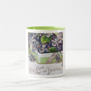 Tasse 2 Couleurs Beau bouquet rose vintage de Valentine
