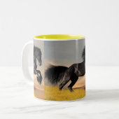 Tasse 2 Couleurs beau cheval noir (Devant gauche)